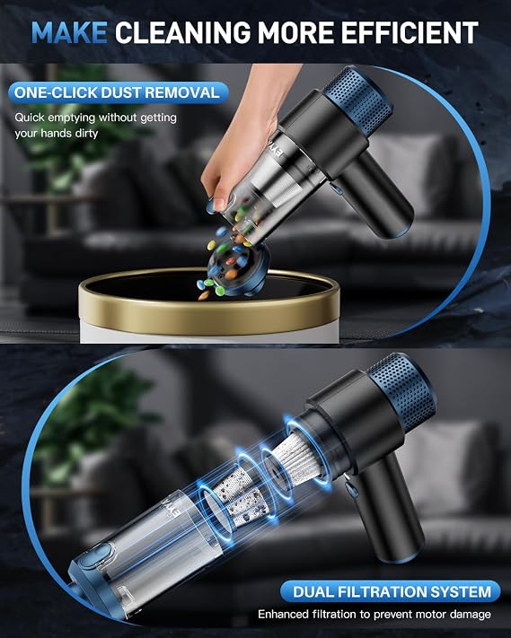 Portable Car Vacuum Cleaner – Powerful Cordless Cleaner